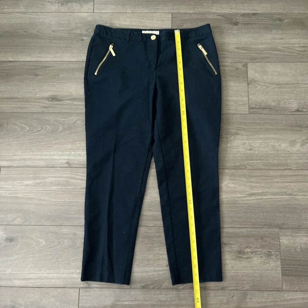 Michael Kors Sz 10 Womens Pants Blue Gold Zippers